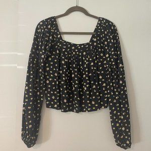 Billabong Long Sleeve Floral Blouse